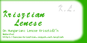 krisztian lencse business card